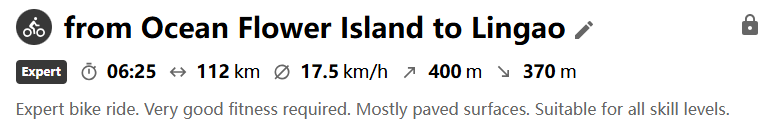 Cycle from Ocean flower Island
