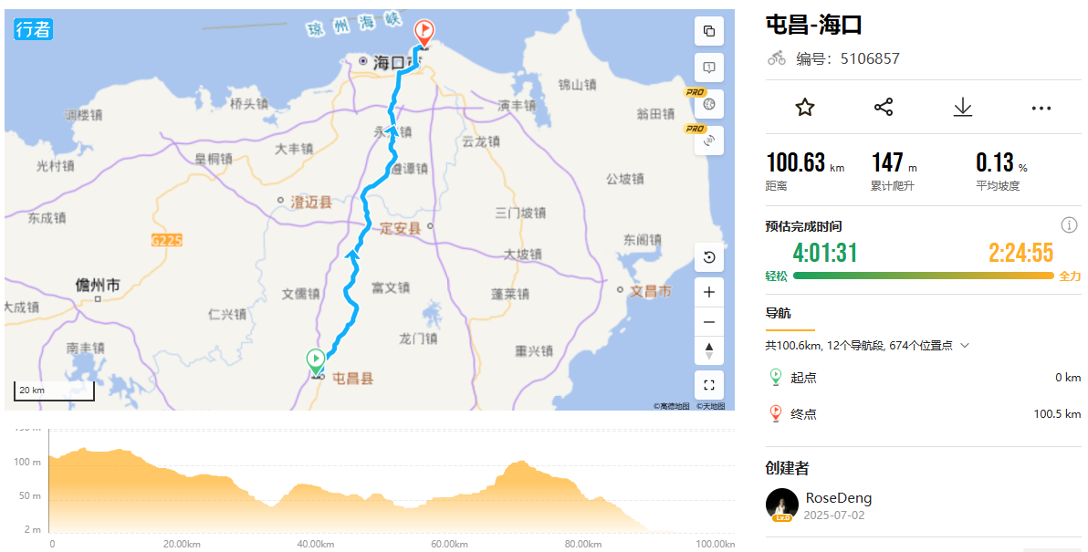 Tunchang to Haikou 100KM